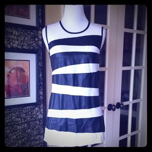 Bailey 44 Tee with Faux Leather Stripes